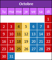 Planning octobre
